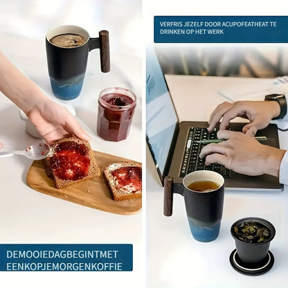 Handgefertigte Keramische Teetasse mit Sieb – Authentisches Design und Praktische Nutzung