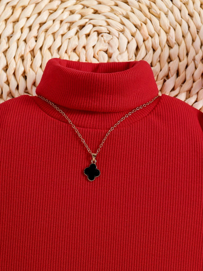 Elegantes Turtleneck Outfit für Kinder - Karorock und Pullover Set