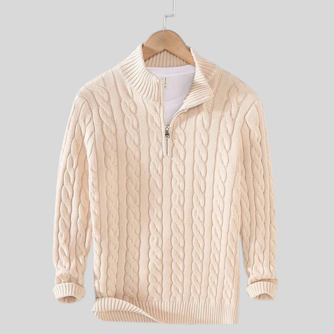 Lars Strickpullover mit halbem Reißverschluss – Zeitlos und Warm