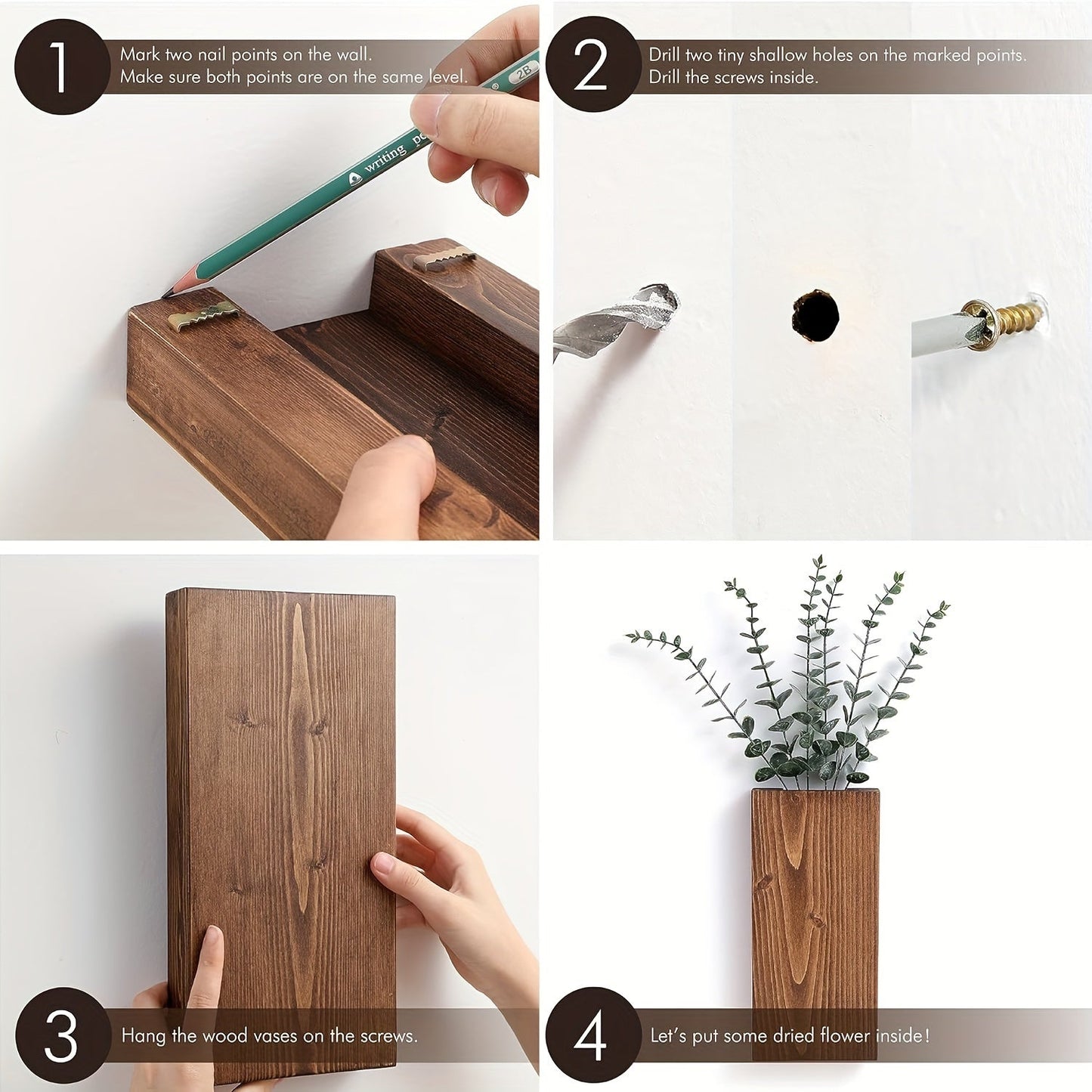 Rustikale Holz Wandvase – Natürliche Atmosphäre für jedes Interieur