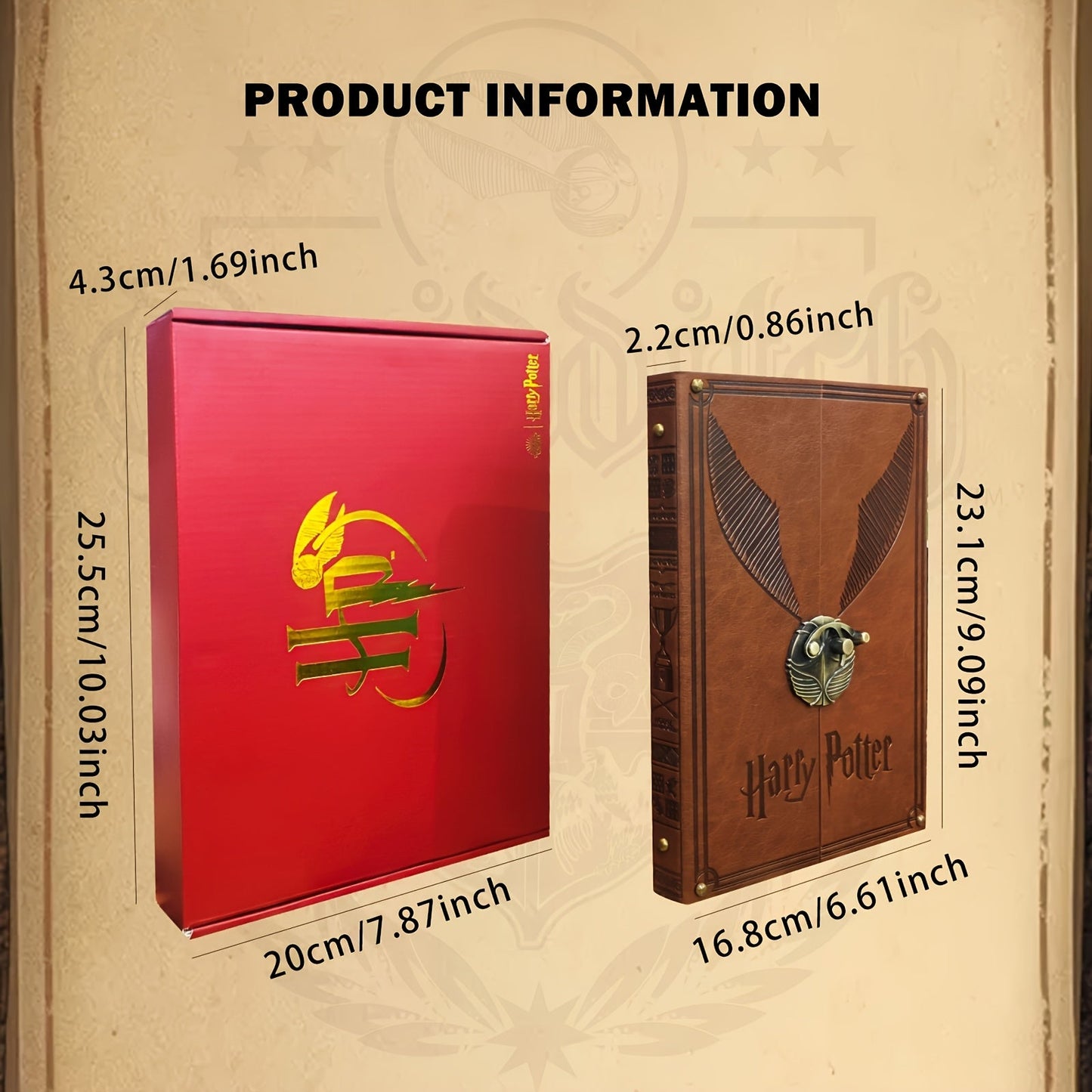Magisches Hardcover Notizbuch mit Goldener Kugel – Perfekt für Tagebücher und Notizen