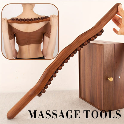 Holz-Massagestab mit 31 Perlen – Tiefe Muskelentspannung