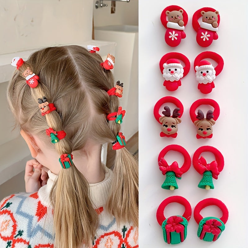 Festliches Weihnachts-Haarband Set für Kinder – 10 Stück für Märchenhafte Stylings