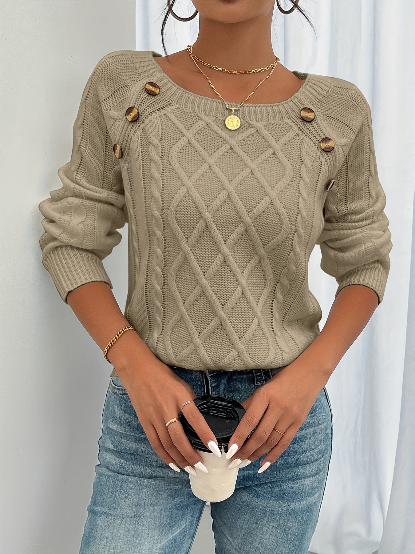 Luxus Knopfpullover – Bequem und stilvoll für jede Gelegenheit