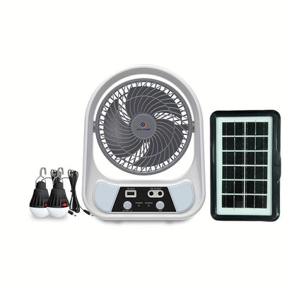 Tragbarer solarbetriebener Ventilator und Nachtlicht – Multifunktional und wiederaufladbar