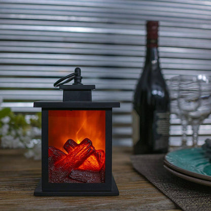 FlameGlow LED-Laterne – Gemütliches Kaminflair für Zuhause