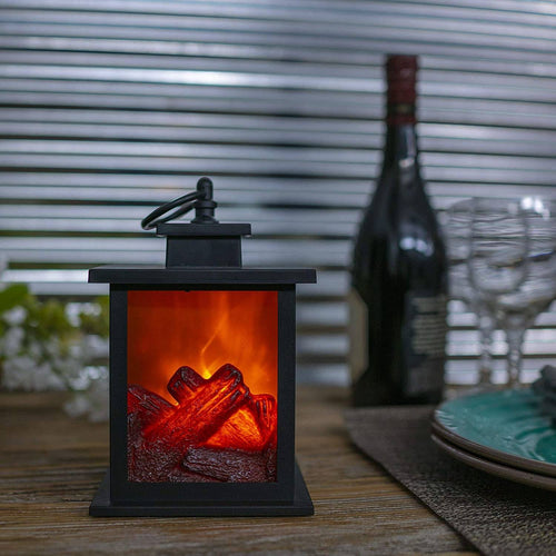 FlameGlow LED-Laterne – Gemütliches Kaminflair für Zuhause