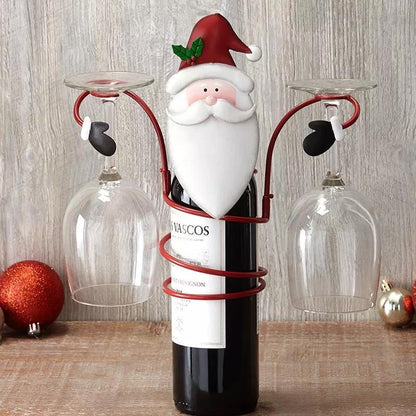 Festlicher Flaschenhalter mit Glashalterung - Weihnachtsstimmung für Ihr Zuhause