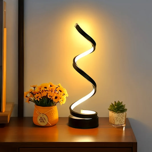 Spiral-LED-Schreibtischlampe – Moderne dimmbare Beleuchtung