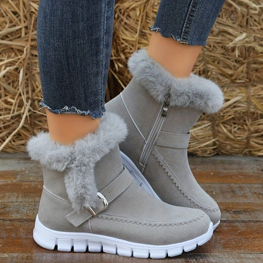 Warme Samt-Schneestiefel für Damen – Komfortabel und Stilvoll