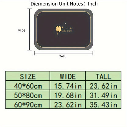 Lucky Charm Schnell Trocknende Badmatte – Geometrisches Design mit Rutschfestigkeit für Dusche und Eingang