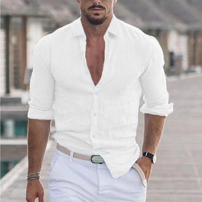 Breeze Luxe Leinen Hemd – Frisch und Komfortabel für Herren