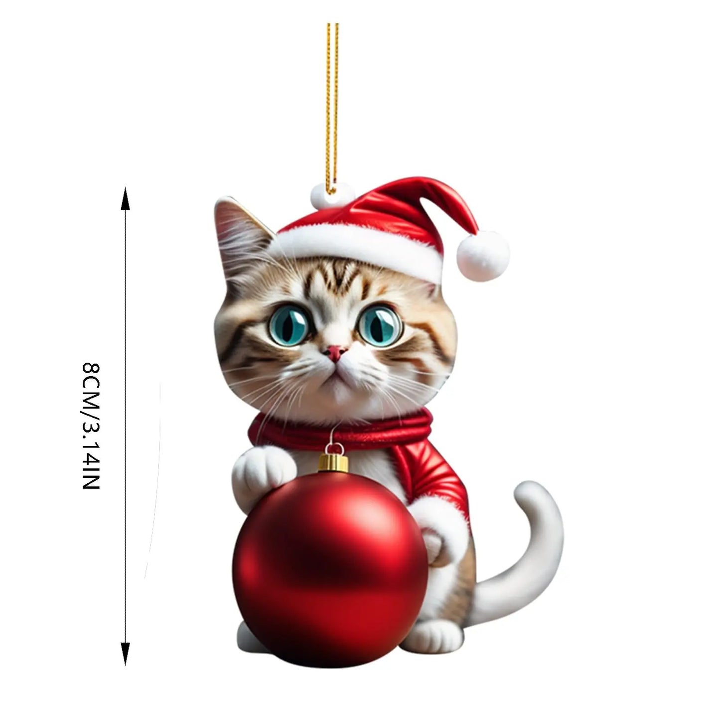 Weihnachts-Katzen-Ornament – Niedliche festliche Baumdekoration