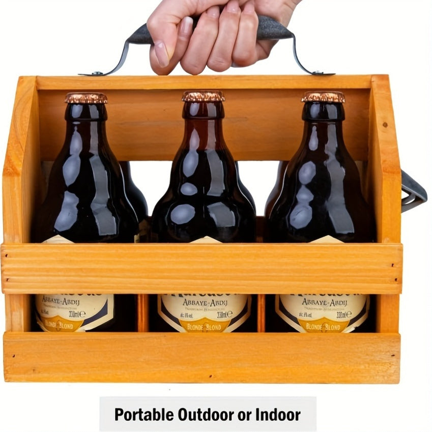 Holzflaschen Caddy mit Flaschenöffner – Perfektes Vatertagsgeschenk oder Geschäftsgeschenk