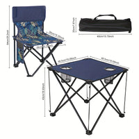 Blauer Tisch + 2 Ahornblatt-Stühle