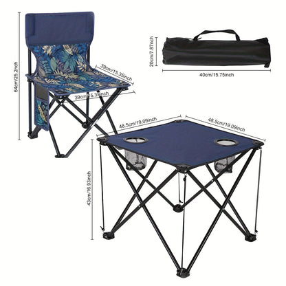 Klappbarer Outdoor Tisch- und Stuhlset – Tragbar für Camping & BBQ