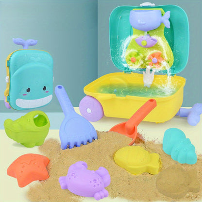 Wal-Themen Strandspielzeug-Set für Babys – 8-teiliges Reiseetui
