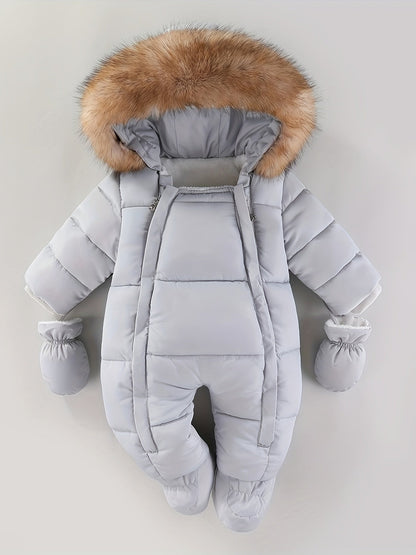 Frosty Baby Strampler – Luxus Winteroverall mit Kapuze für die kälteren Monate