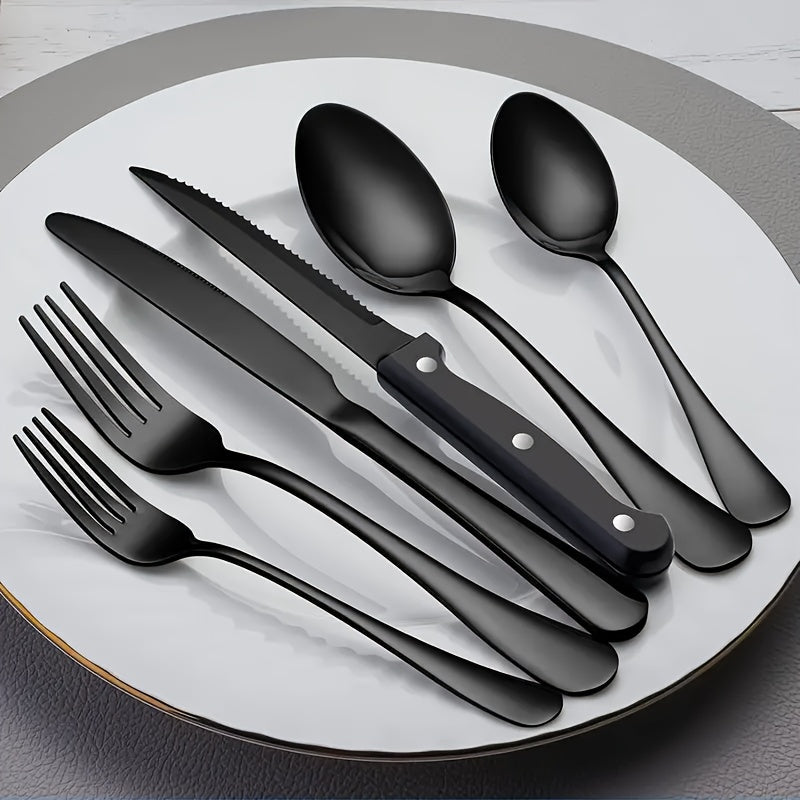 Schwarzes Edelstahl Besteckset – Modernes Design mit Hochwertiger Verarbeitung
