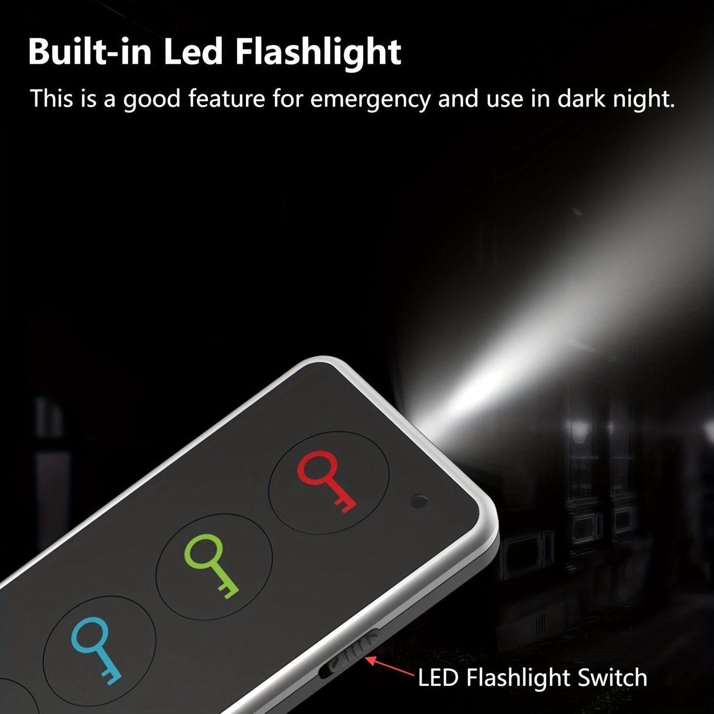 Schlüsselfinder mit 4 Empfängern – LED-Taschenlampe & tragbares Design