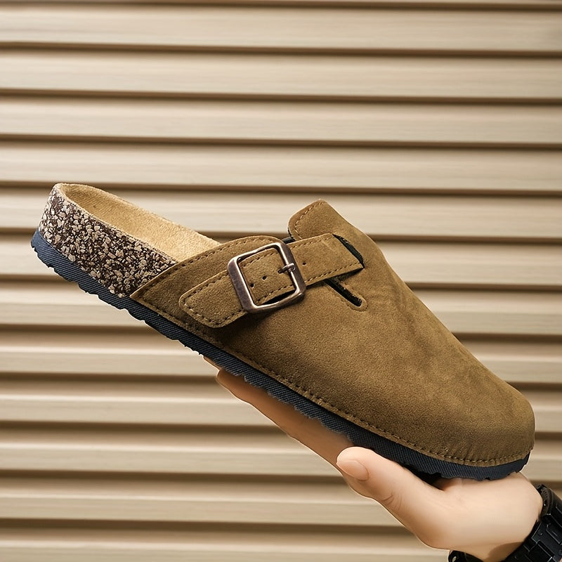 Unisex Slip-On Kunstsuede Mules – Leicht und Komfortabel mit Korksohle