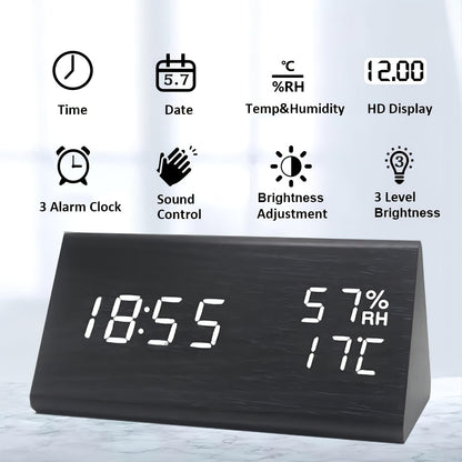 TriWood LED Wecker – Funktionales und Minimalistisches Design