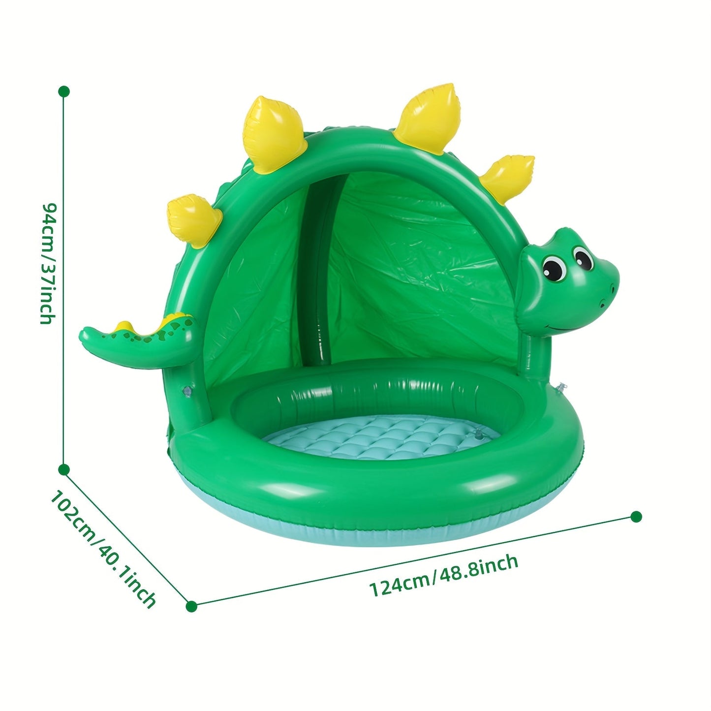 Aufblasbarer Dinosaurierpool für Babys – Mit Sonnenschutz und verspieltem Design