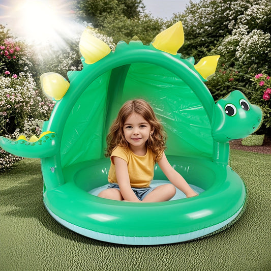 Aufblasbarer Dinosaurierpool für Babys – Mit Sonnenschutz und verspieltem Design
