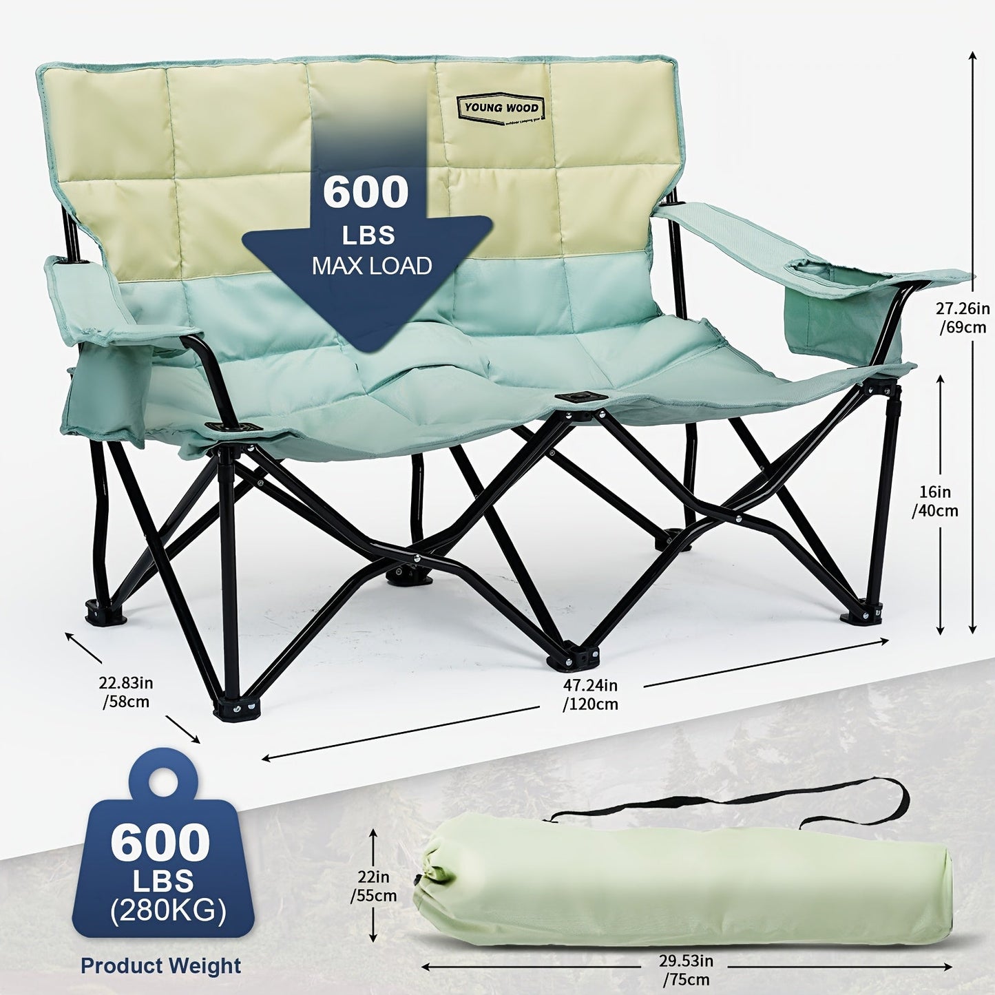 CampEase Loveseat Campingstuhl – Luxus Sitzkomfort für Zwei
