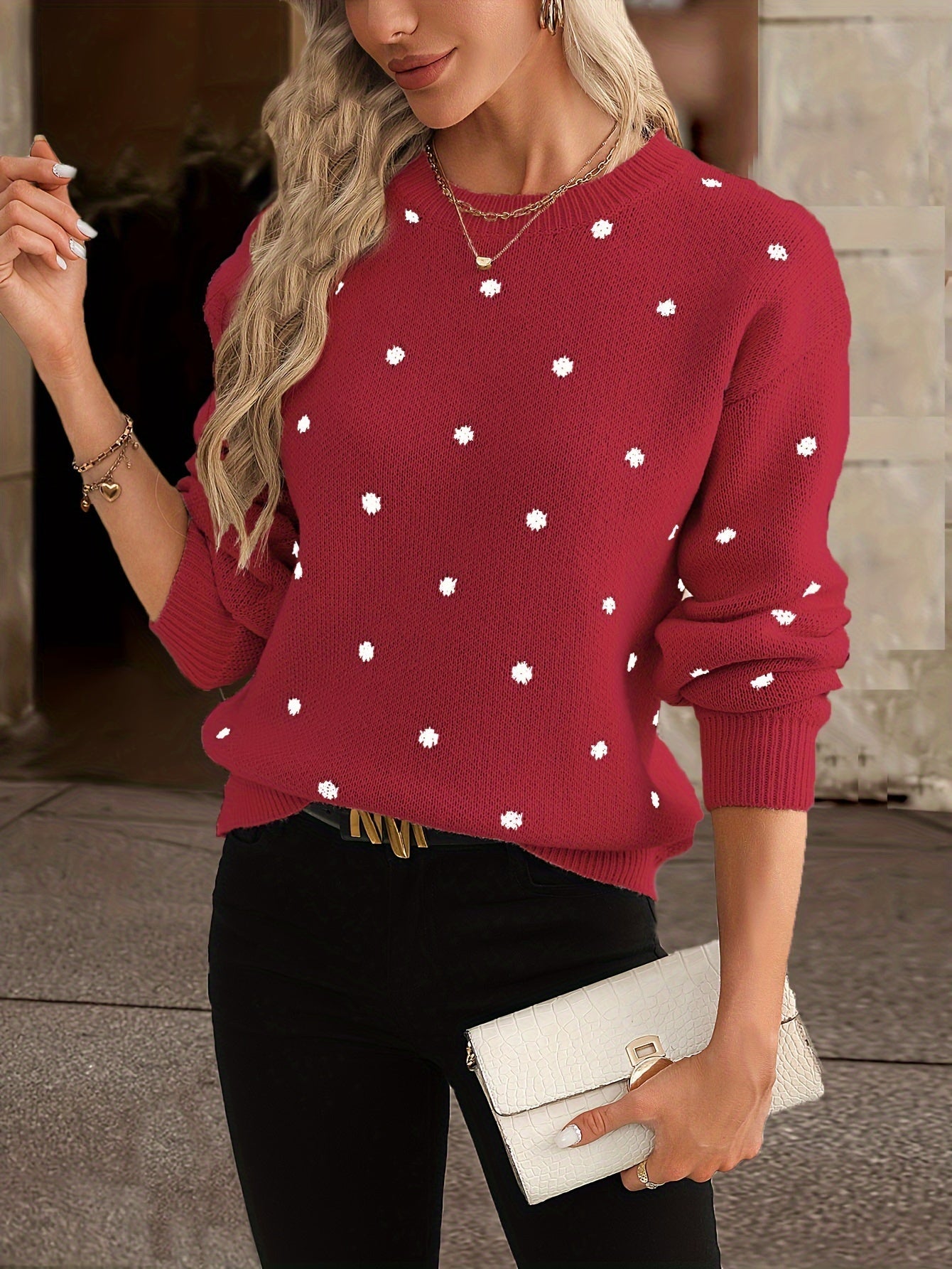 Zara Polka-Dot Pullover – Lässig und Stylisch für Damen im Herbst und Winter