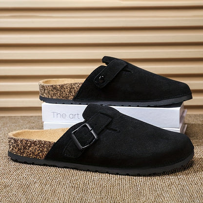 Unisex Slip-On Kunstsuede Mules – Leicht und Komfortabel mit Korksohle