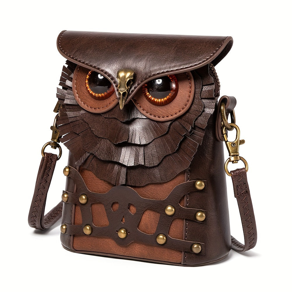 Steampunk Eule Mini Umhängetasche – Stylisch und Funktional