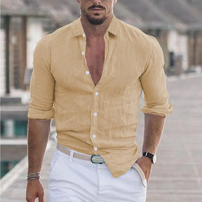 Breeze Luxe Leinen Hemd – Frisch und Komfortabel für Herren