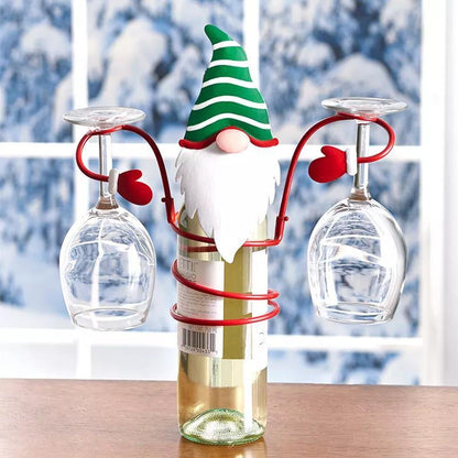 Festlicher Flaschenhalter mit Glashalterung - Weihnachtsstimmung für Ihr Zuhause