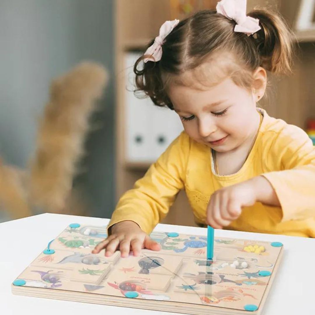 Pädagogisches Magnetisches Dinosaurier-Labyrinth – Farben und Zählen lernen
