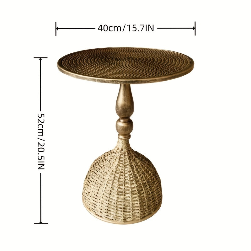 Handgefertigter Wassergras-Couchtisch – Antike Bronzeoptik