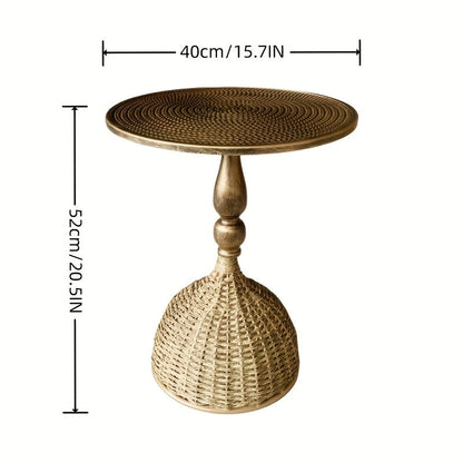 Handgefertigter Wassergras-Couchtisch – Antike Bronzeoptik