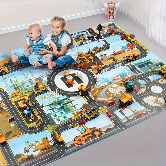 Konstruktiv Spielteppich – Entdecke die Welt von Verkehr und Bau