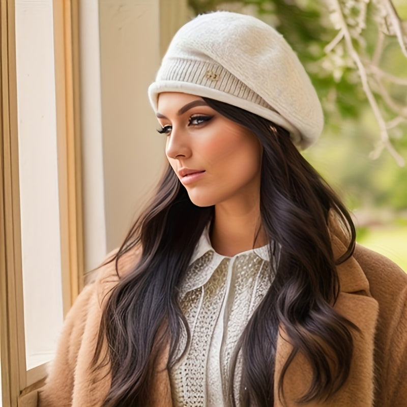 Chic gestricktes Beret für Damen – Eleganz und Wärme für den Winter
