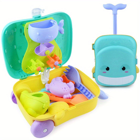 Wal-Themen Strandspielzeug-Set für Babys – 8-teiliges Reiseetui