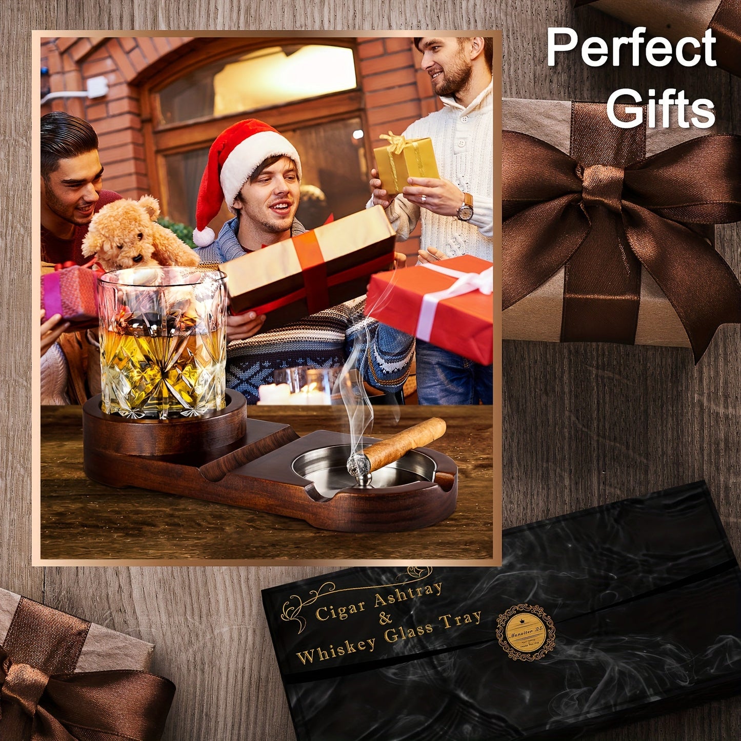 Luxus Cigarre & Whiskey Tray – Das Perfekte Geschenk für Vater oder Partner
