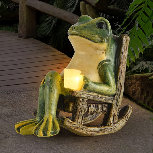 Entspannter Kikker Solar Figur – Stimmungsvolles und Wetterfest