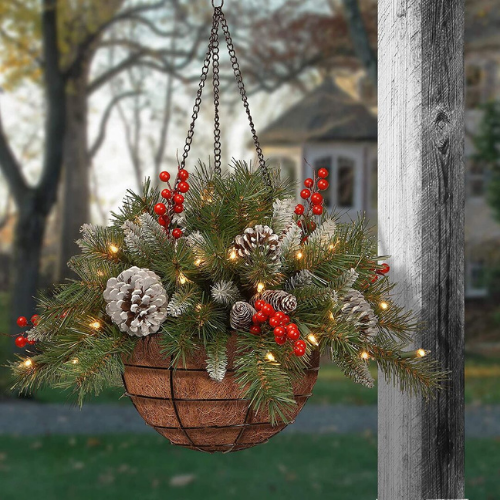 Weihnachtlicher Hängekorb