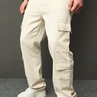 Lässige Beige Denim Jeans – Praktisch und Bequem für Jeden Tag