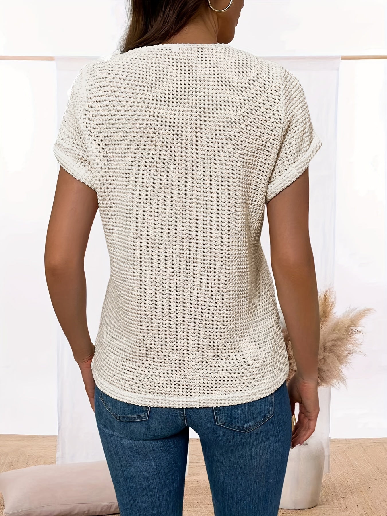 Damen Casual T-Shirt mit Spitze - Komfort und Eleganz