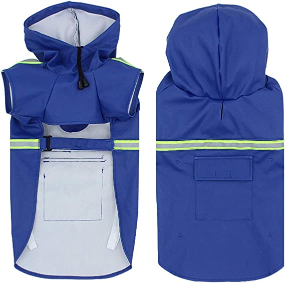 PupJoy - Reflektierende Hunde-Regenjacke mit Kapuze - Sicherer Nachtspaziergang