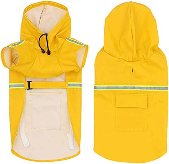 PupJoy - Reflektierende Hunde-Regenjacke mit Kapuze - Sicherer Nachtspaziergang