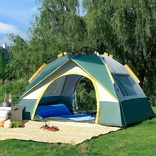 Schnell-Aufbau 4-Personen Campingzelt – Atmungsaktiver und Winddichter Schutz