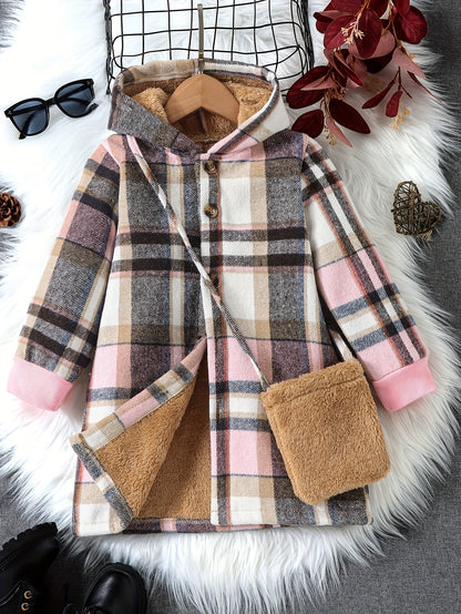 Mila Fleece Karierter Mantel für Kinder – Warm und Stylisch für den Winter