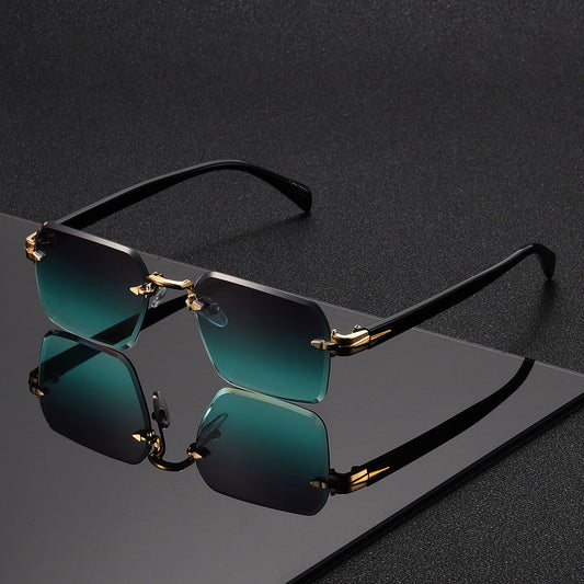 Randlose Quadratische Brille für Herren – Eleganz und Komfort in Einem
